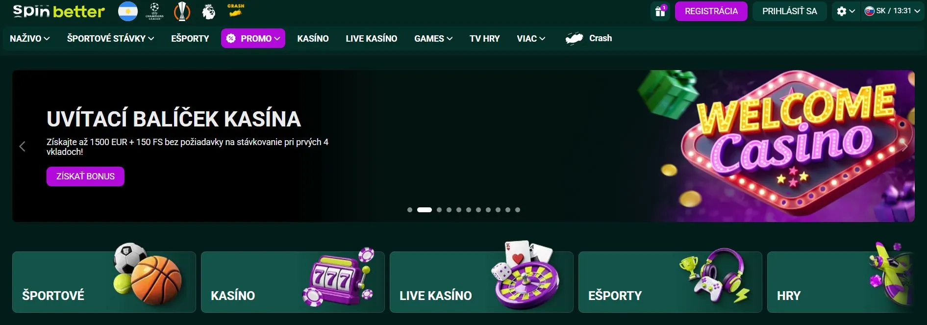 slovenske casina online SpinBetter